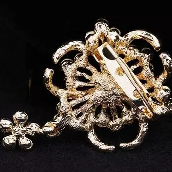 Dress Simulated Rhinestone Crystal Bridesmaid Women Flower Accessories Pins Pearl Brooches Wedding