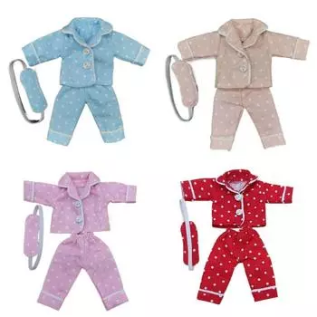 Dress Up Doll Pajamas Shirt Pants Obitsu 11 Clothes Doll Accessories Ob11 Sleep Clothes Girl Gift розовый