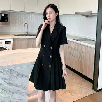 Dress Women s Plus Size 2024 Summer Dress New Arrival Fancy Elegant Black Skirt French Slim Looking Plus Size Ladies Suit Skirt Black L