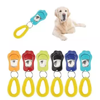 Дрессировочный тренажер для домашних животных Click Paw Shape Dog Clicker Toys Дрессировочные кликеры для щенков оранжевый