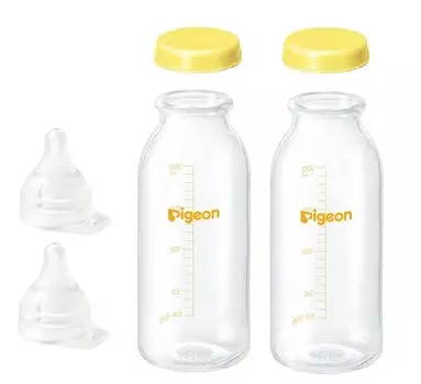Dresz Pigeon Breastfeeding Experience Baby Bottle Nipple Cap Set 200ml General Set of 2 Direct-Attach + + (Для новорожденных) белый