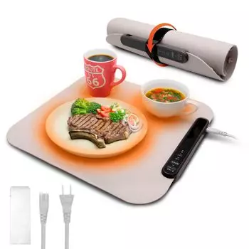 Dretec Food Heat Single 38 x Теплоизоляция Теплоизоляция Не Получает Стороны Обед Автоматический Пакет Электропитания Горячий Коврик Бежевый Теплее, Готовка, Удержание, бежевый