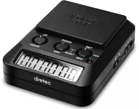 dretec Таймер Pomodoro, Таймер производительности, для учебы, для экзамена, Большая кнопка, Функция подсчета до экзамена, Черный