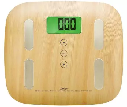 dretec Weight Scale Body Composition Meter Health Meter Body Scale Digital Body Fat Wood Grain BS-244NW (Natural Wood)