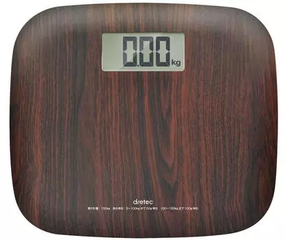 dretec Weight Scale Health Meter Body Scale Digital Compact Thin Wood Grain BS-171DW (Dark Wood)