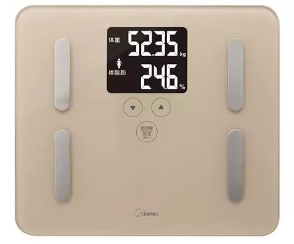 dretetc Весы Телесный жир Доктор Сканирование Уровень висцерального жира ИМТ Подсветка Бежевый Уважение к Дню пожилых Подарок