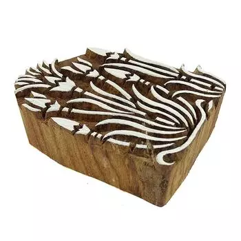 Древесина индейца Брауна штемпелюет блок печатания ткани флористической печати декоративный 3.5 L x 2.5 W Inches коричневый