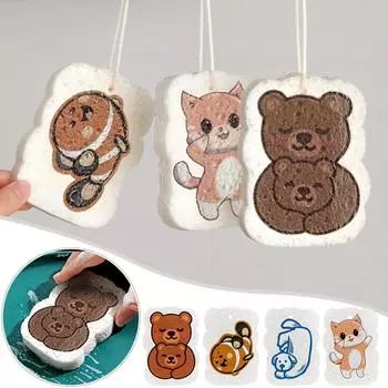 Древесная масса Хлопковая губка Кухонная губка для мытья посуды Антипригарная сжатая тряпка Ластик Полотенца для мытья посуды Губка для мытья посуды Инструмент для чистки