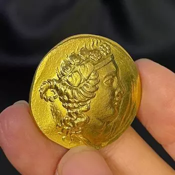 Древнегреческая мифология Дионис Бог вина Металлический значок Ремесло Монета Украшение Подарочная копия жёлтый