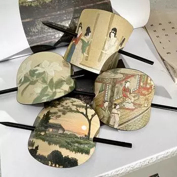 Древние картины для волос для мужчин, аксессуары для волос, заколка для волос, кожаная палочка для волос, вилка для волос в китайском стиле B