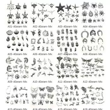 Древние серебряные подвески с животными, компоненты ювелирных изделий ручной работы A01-40gram-Mix-K1324