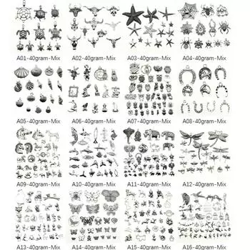 Древние серебряные подвески в виде животных для изготовления ювелирных изделий, аксессуары, декор своими руками A01-40gram-Mix-K1324