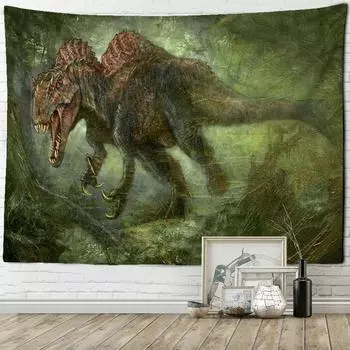 Древний динозавр, настенная роспись, гобелен, искусство, богемный ретро, настенный гобелен, хиппи, тапиз, художественный декор для комнаты, общежития 95x70cm