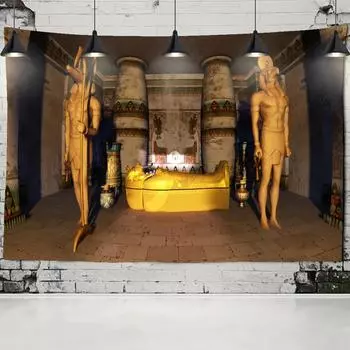 Древний Египет Фараон Гобелен Настенный Гобелен Винтаж Бохо Колдовство Хиппи Тапиз Домашний Декор Фон Ткань 95x70cm