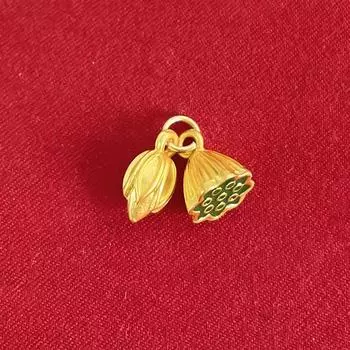 Древний фараон Цзиньша, золотой маленький лотос, кулон, обожженный синий, аксессуары, браслет, ожерелье, плетеная красная веревка с аксессуарами