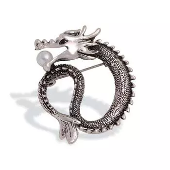 Древний сплав жемчуг дракон тотем брошь булавка персонализированный пиджак корсаж аксессуары