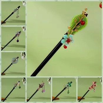 Древний стиль деревянные шпильки ручной работы ханьфу заколка для волос декоративные цветочные палочки для волос свадебная вечеринка Style M