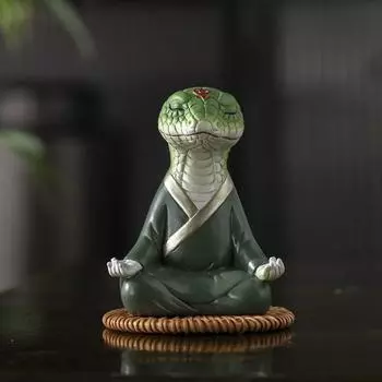 Древний стиль Счастливый зодиакальный змея орнамент милый новогодний питон статуэтка праздничные принадлежности белый