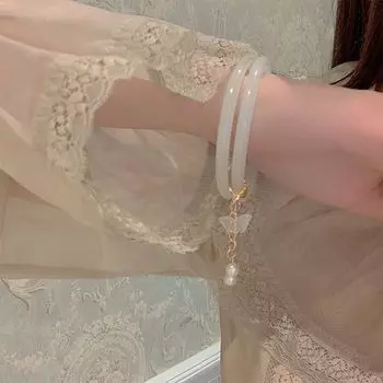 Древний женский простой акриловый браслет бабочка жемчужный кулон женский браслет браслеты ювелирные изделия подарок