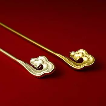 Древняя песчаная золотая шпилька для волос Шпилька для волос Xiangyun, диск для волос Классические простые украшения Аксессуары для волос, Национальное благоприятное облако Песок Золото