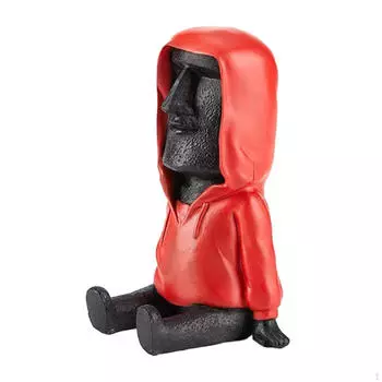 Древняя скульптура головы моаи — вневременной элемент декора для вашего дома Black Red