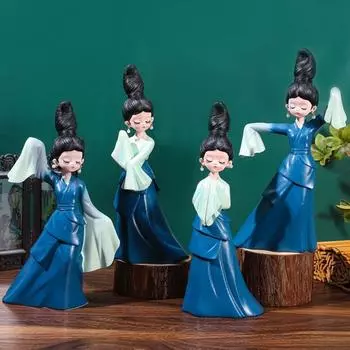 Древняя статуэтка девушки, кукла из смолы, статуэтка танцовщицы, китайская статуэтка танцовщицы, украшение для дома S-Style A