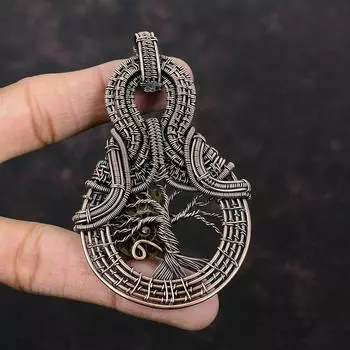 Древо жизни аммонит окаменелый кулон медная проволока обернутая ювелирное изделие кулон ручной работы драгоценный камень кулон медная проволока обернутая кулон подарок для женщин