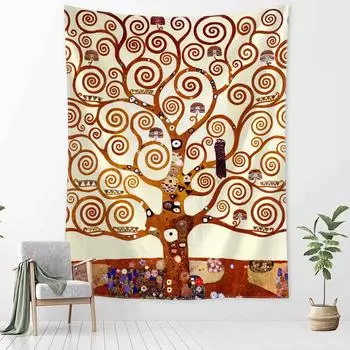 Древо жизни гобелен настенный абстрактное загадочное искусство колдовство хиппи Tapitz современный стиль спальня домашний декор 95x73CM