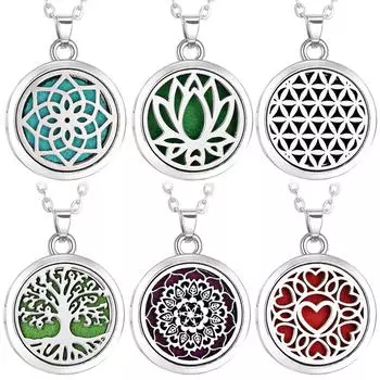 Древо Жизни Медальон из сплава из нержавеющей стали Кулон Арома-диффузор Ожерелье