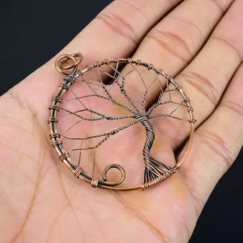 Древо Жизни Медная Проволока Обернутая Ручной Работы Красивый Кулон Подарок Для Нее 2.76 Inches медный