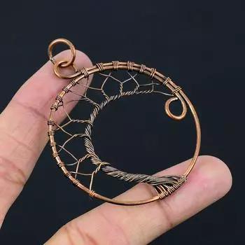 Древо Жизни Обернутый медной проволокой красивый красивый кулон для подарка 2.56 Inches медный