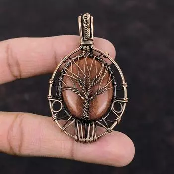 Древо Жизни Солнце Ситара Кулон Медная Проволока Обернутый Кулон Древо Жизни Ювелирные Изделия Ручной Работы Подвеска Из Драгоценного Камня Медная Проволока Ювелирные Изделия Свадебный Подарок