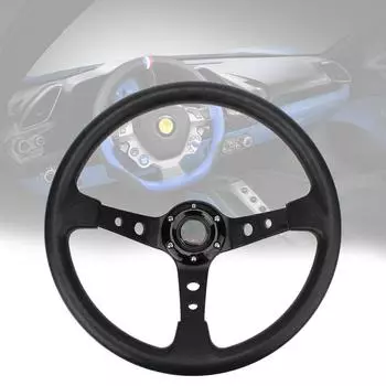 Drifting Sport Steering Wheel Car Racing Steering Wheels With DIY Logo Universal PU 14 inch For Cars Racing чёрный