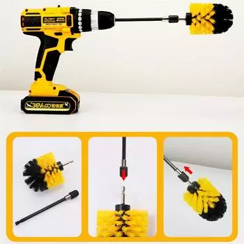Drill Brush Attachment 3/4/5pcs/Set Power Scrubber Wash Cleaning Brushe Tool Kit with Extension Clean Glas window Kitchen Toilet