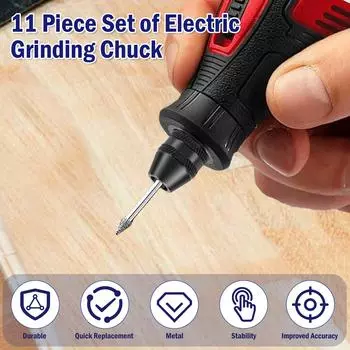 Drill Chuck Collet Set Keyless Chuck 1/32 To 1/8 Replacement Bit Chuck Shank Rotary Tool Accessories Quick Change Adapter