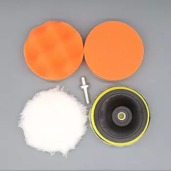 Drill Connecting Rod Polishing Pad Wool Wheel Wax Collecting Tray Car Polishing Disc Waxing Sponge 3 inch
