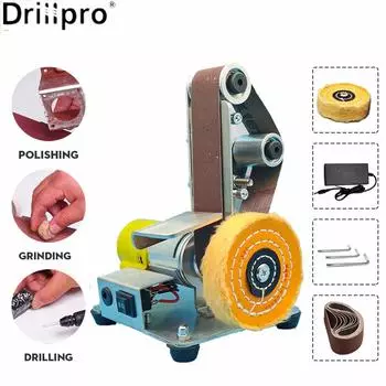 Drillpro 110 В/220 В мини электрическая ленточная шлифовальная машина DIY полировально-шлифовальный станок резак для заточки кромок многофункциональная шлифовальная машина 10 шт. ремень
