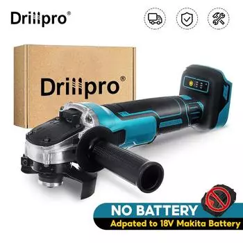 Drillpro 18 В 125/100 мм Бесщеточная ударная угловая шлифовальная машина Беспроводная режущая машина Полировщик Электроинструменты Совместимость с батареей Makita