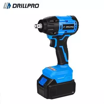 Drillpro 21 В Бесщеточный аккумуляторный ударный гайковерт Крутящий момент 320 Нм Быстрая зарядка Размер головки 1/2 дюйма Универсальный для домашнего ремонта и мастерских