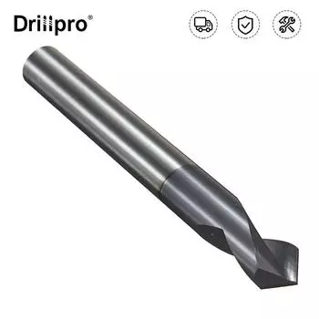 Drillpro 2 флейты 6 мм карбид фаска мельница 90 градусов HRC45 Фреза