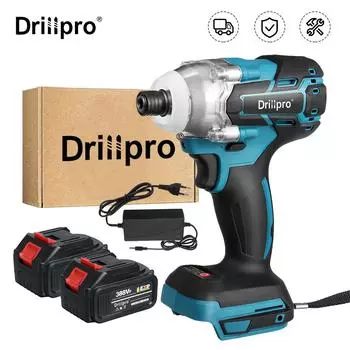 Drillpro 388VF Бесщеточная электрическая отвертка 1/4 дюйма, электроинструменты, дрель со светодиодной подсветкой для батареи Makiita 18 В