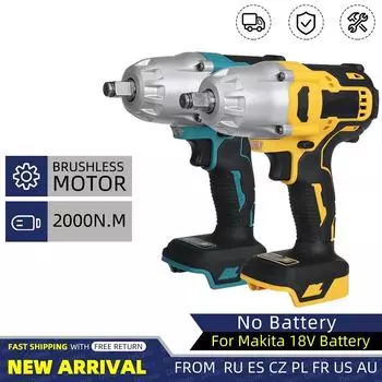 Drillpro Новый 2000N.M бесщеточный беспроводной электрический ударный гайковерт перезаряжаемый 1/2 гаечный ключ дрель электроинструменты для батареи 18 В синий