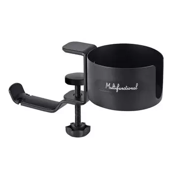 Drink Headphone Cup Cup 360 Degree Comes with Clamp Made of Aluminum Includes Load Capacity Umbrella Bag Easy to Space Holder for and Cup Black чёрный