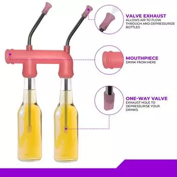 Drink Snorkel Party Funnel Beverage Drinking Snorkel Entertainment Drink Bottle Straw Party Supplies розовый