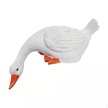 Drinking Duck Garden Statue Animal Sculpture Collections Funny Resin Figurine Yard Art for Pool 23cmx14cmx27cm