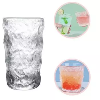 Drinking Glass Japanese Style Coffee Milk Bear Walnut Sleeve Glass Tea Mugs Coffeeware Drinkware Gift for Home-use Bar Party 301-400ml