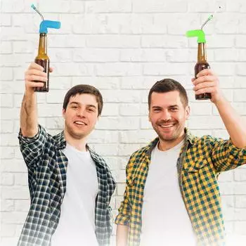 Drinking Straw Bar Pub Beverage Drinking Snorkel Stainless Steel Friends Party Drinks Straw синий