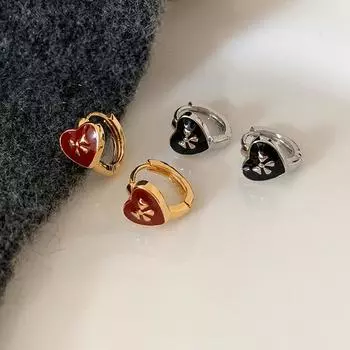 Drip Love Bow Ear Buckle Female Design Sense Unique Personality Niche Exquisite Commuter Universal Earrings