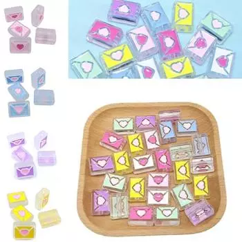 Капельное масло россыпью бусины мультфильм акриловые украшения кольцо для волос материал прозрачный цвет 22*26 мм DIY аксессуары конверт любви жёлтый