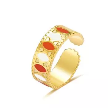 Drip Ring Stainless Steel French Retro Gradual Change Color Opening Design Titanium Steel Ring Non-Fading Hand Jewelry